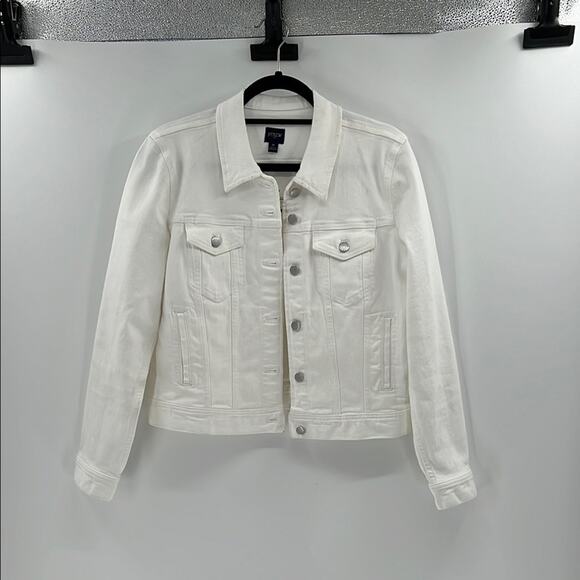 J. Crew Women's Classic Jean Jacket - White Wash - Medium - New with tags - Picture 1 of 10